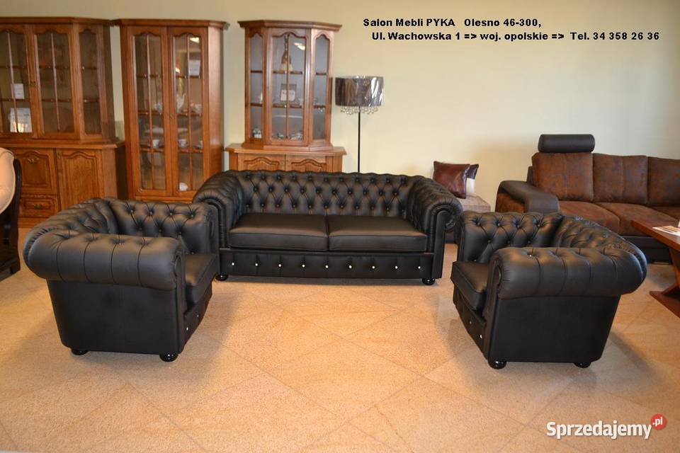 Komplet Wypoczynkowy 311 Chesterfield Skóra Olesno