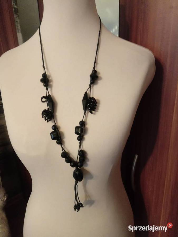 Czarny długi naszyjnik Dla kobiet Dodatki Chrzanów