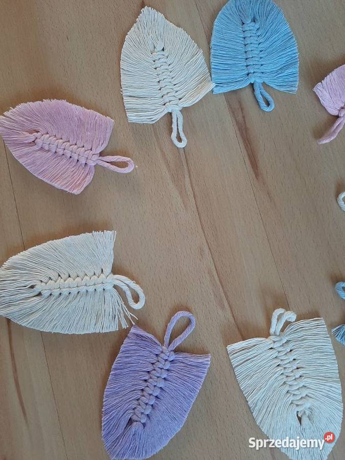 Kolorowe liście pióra makrama boho rękodzieło wielokolorowy Bydgoszcz