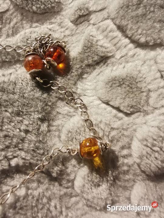 Łańcuch z kulkami bursztynu