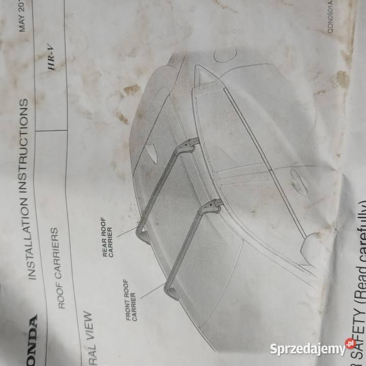 Honda Hrv 2 relingi dachowe Thule podkarpackie Łańcut