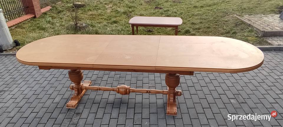 Stół dębowy 12 krzeseł 79cm Książ Wielki