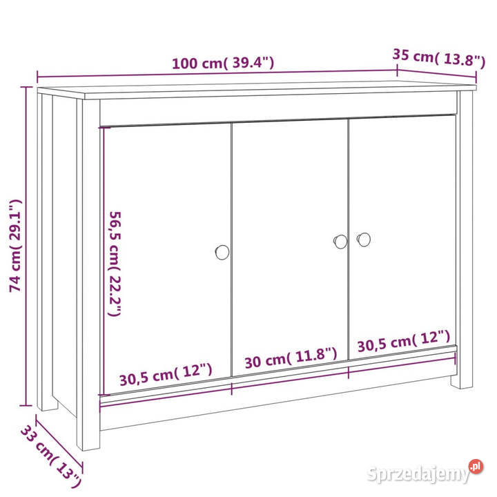 Szafka biała 100x35x74 lite drewno sosnowe mazowieckie Warszawa