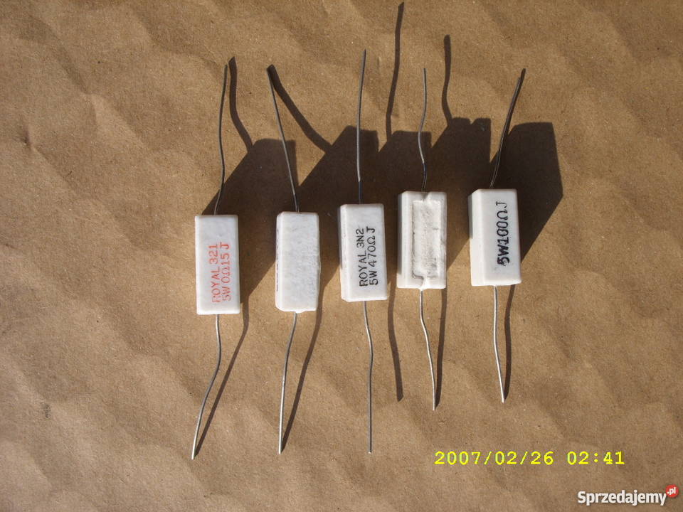 Rezystory AX 5W 6R815R18R68R100R470R 1zl 4 Wołów