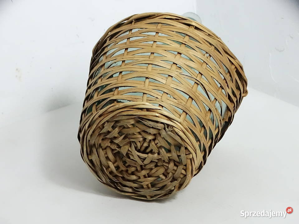 Stary szklany balon gąsior 21L w koszu Pozostałe Biłgoraj