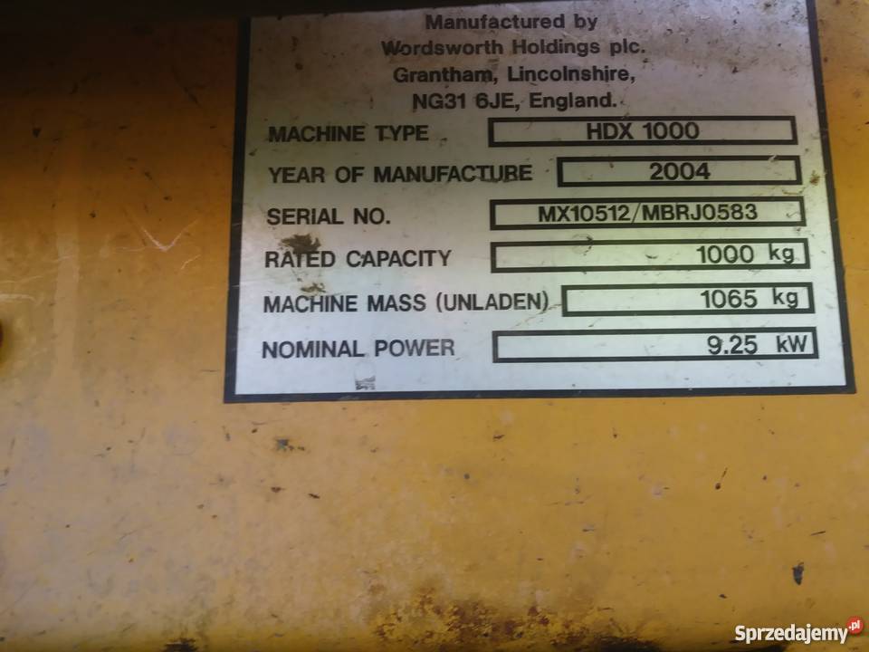 Wozidło HDX 1 T BENFORD pełny VAT Borne Sulinowo