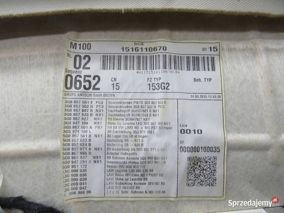 PODSUFITKA SEDAN PASSAT B8 1516110670