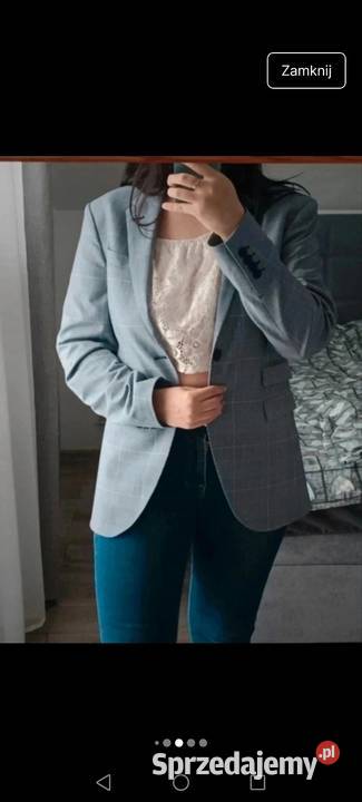 Marynarka granatowa Kratka pepitka o kroju Pepitka Krosno sprzedam