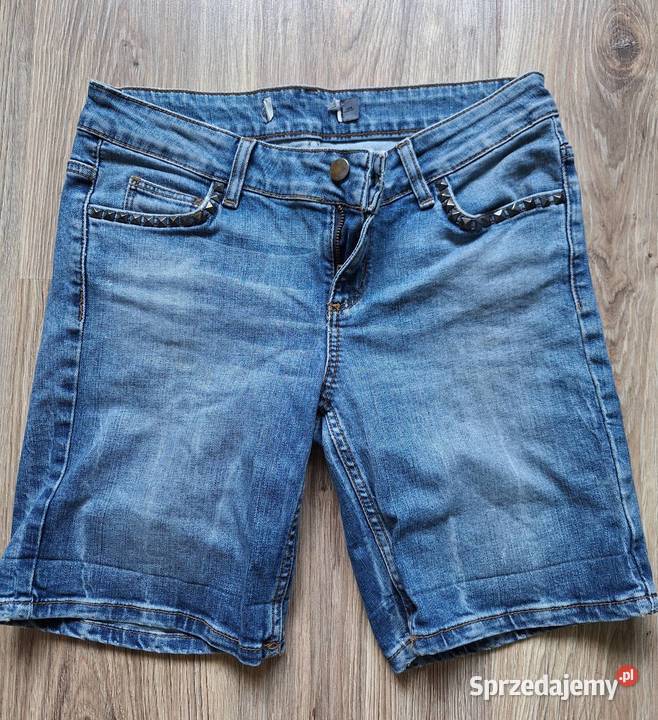 Krótkie spodenki szorty jeansowe z ćwiekami 38 Kraków