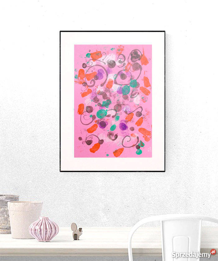 różowa dekoracja na ścianę różowa grafika Dom i Ogród małopolskie Kraków