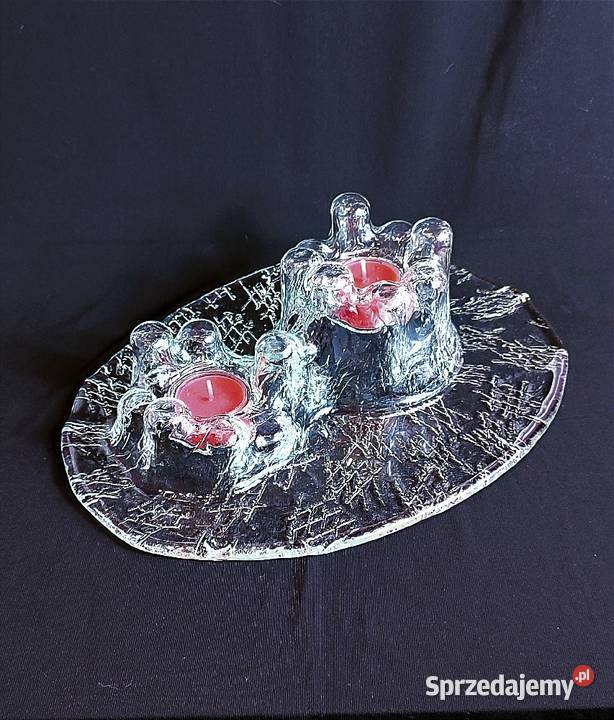 Finlandia szkło artystyczne MUURLA świecznik Jasień