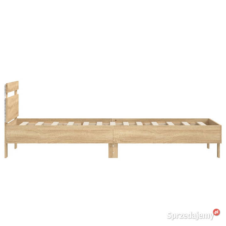 Rama łóżka z wezgłowiem i LED dąb sonoma 90x200 Warszawa