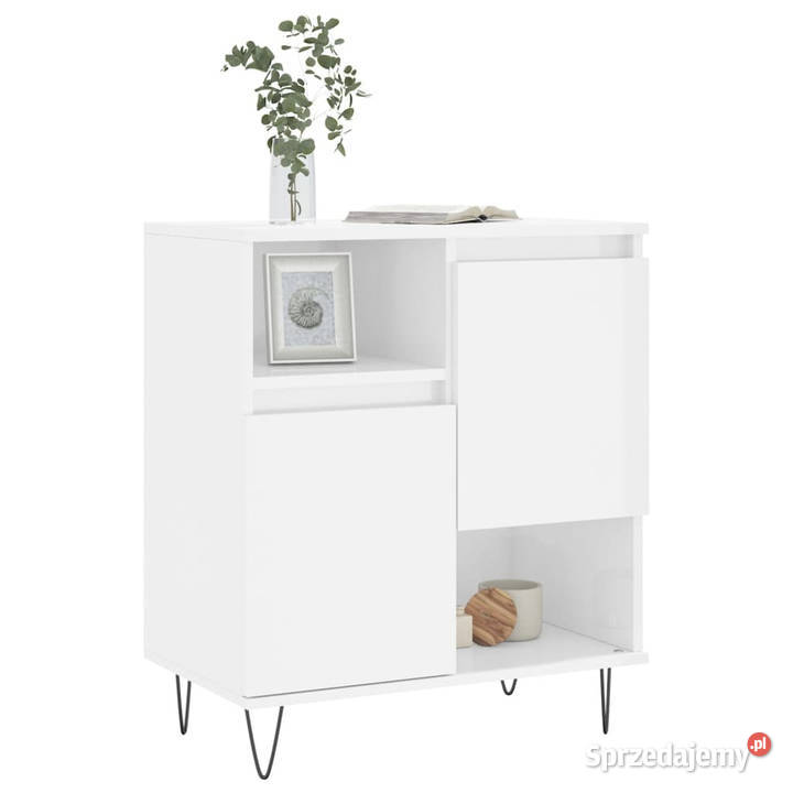 Komoda biała z połyskiem 60x35x70 materiał Warszawa
