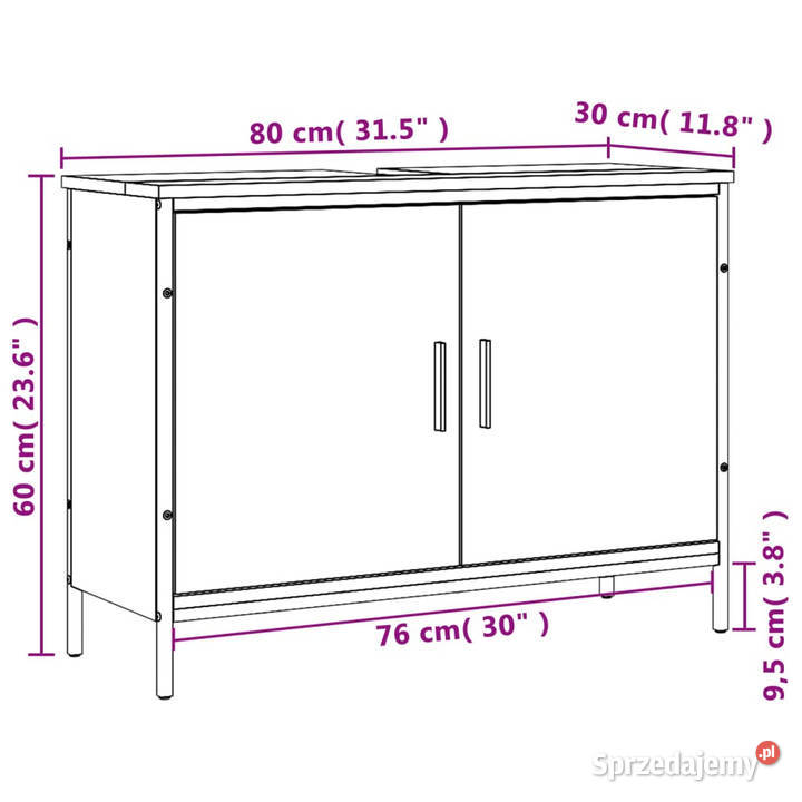 Szafka pod umywalkę dąb sonoma 80x30x60 WM842452 Warszawa