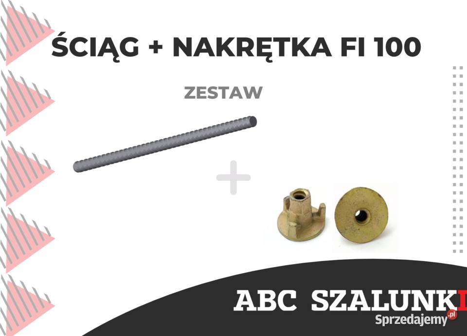 OKAZJA ZESTAW ŚCIĄG 1m NAKRĘTKI fi 100 ankra Kraków sprzedam