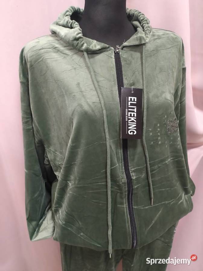 Cienki welurowy dres damski nowy rozmiar 3XL