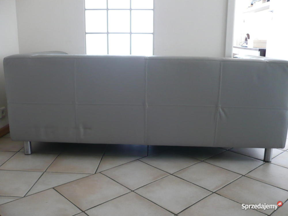 Sofa dwuosobowa Klippan szara skóra IKEA skóra Katowice