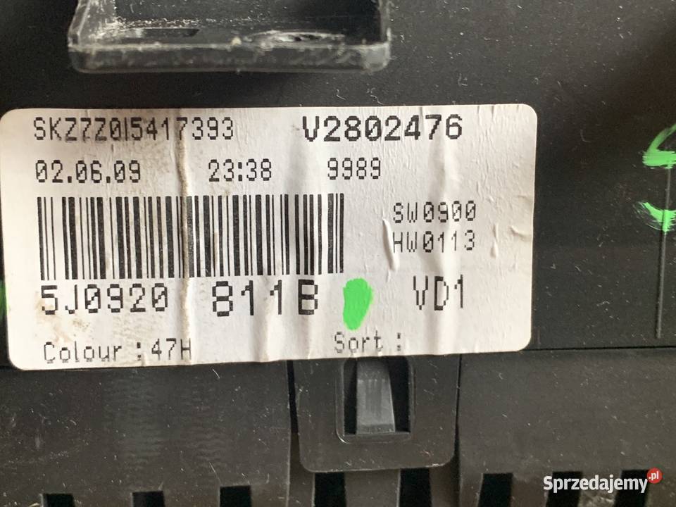 Licznik SKODA FABIA II 5J0920811B osobowe Margonin sprzedam