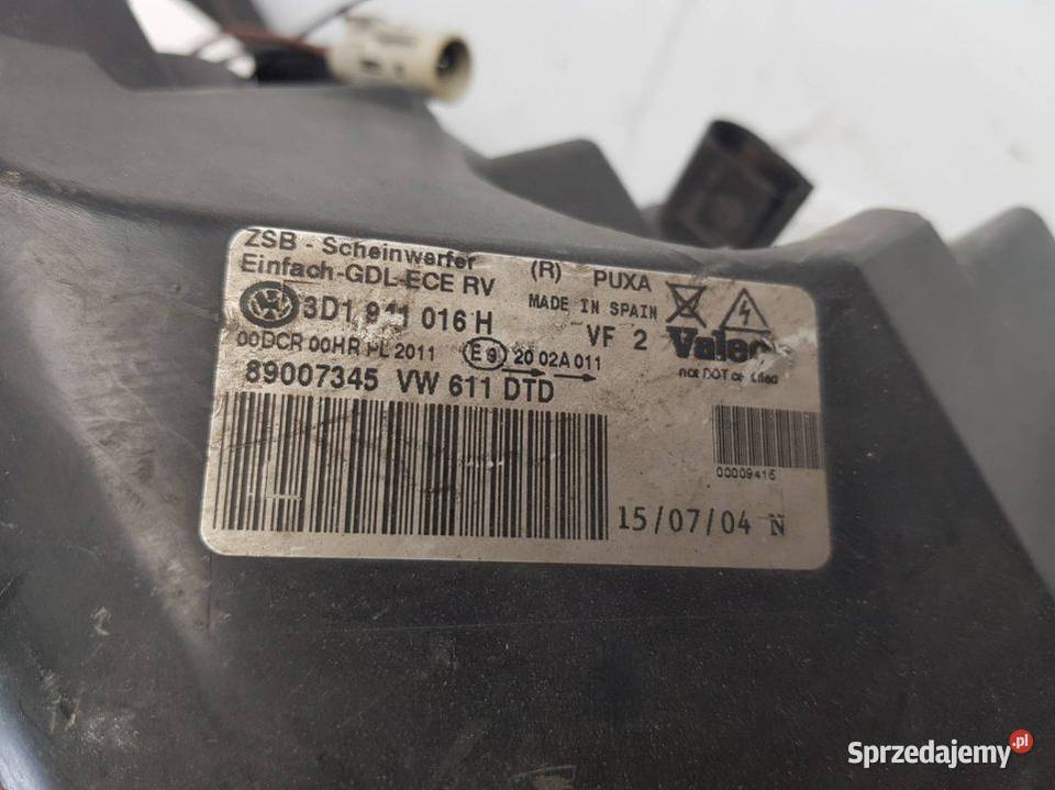 LAMPA PRAWA PRZÓD 3D1941016H VW PHAETON Lipno sprzedam