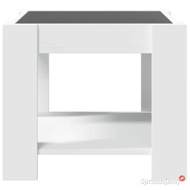 Stolik kawowy z LED biały 53x53x45 materiał Warszawa
