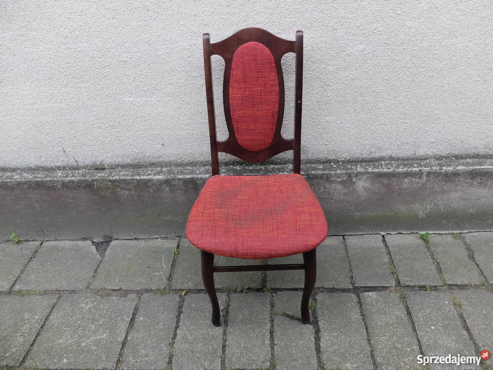Porządne krzesło w czerwonym obiciu 311 47cm wielkopolskie