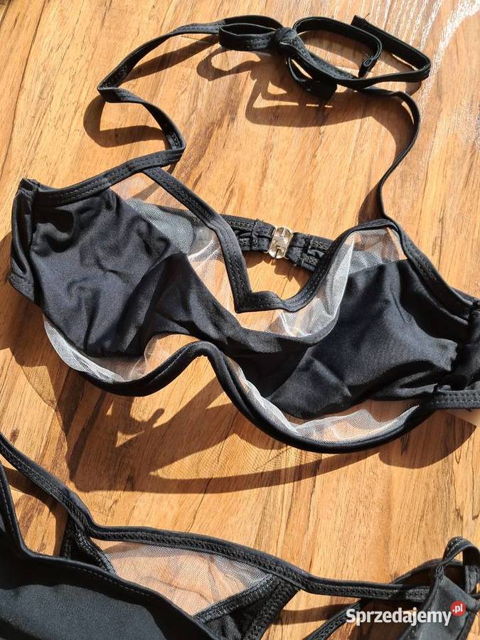 nowy czarny strój kąpielowy rozmiar brak metki dwuczęściowe Stroje kąpielowe