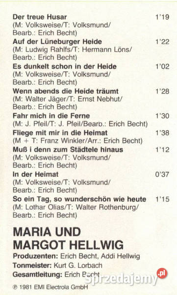 Maria i Margot Hellwig Piosenki płynące z Gliwice