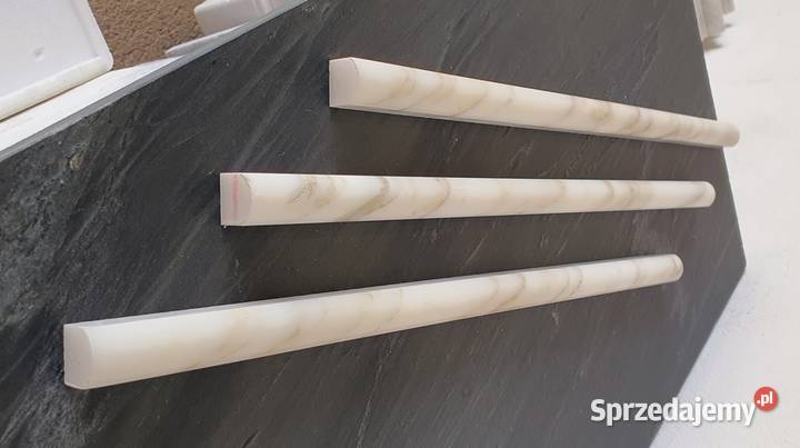 Wałek marmurowy ścienny Bianco Calacatta Gold Sztukateria, dekoracja sufitu Bielawa