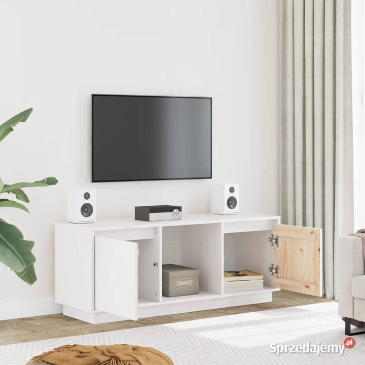 Szafka pod telewizor biała 1105x35x44 lite