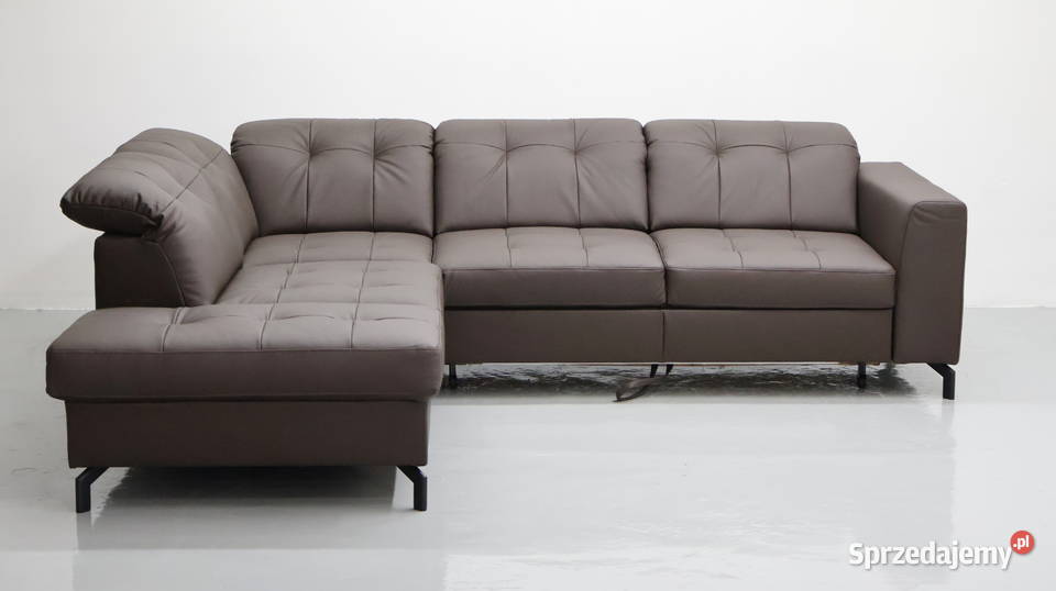 TLK SKÓRA NATURALNA NAROŻNIK funkcja spania SOFA 76cm Narożniki wielkopolskie Poznań