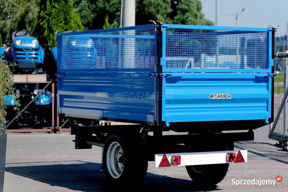 Przyczepa rolnicza jednoosiowa 2T z kiprem i Tajęcina