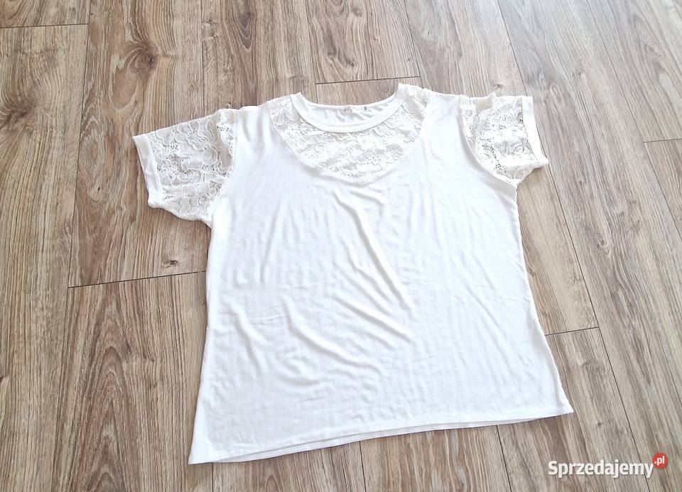 biała bluzka z koronką koronka 4446 XLXXL Topy i koszulki Kraków
