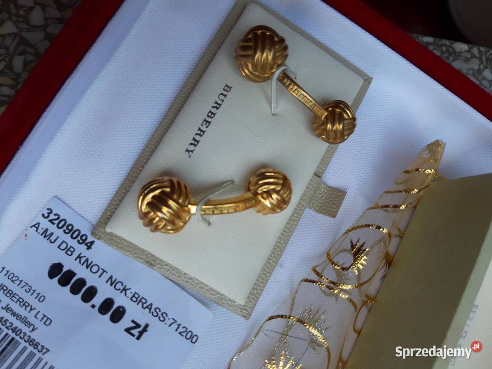BURBERRY ZŁOCONE SPINKI MANKIETOryginałNowe w mazowieckie Konstancin-Jeziorna