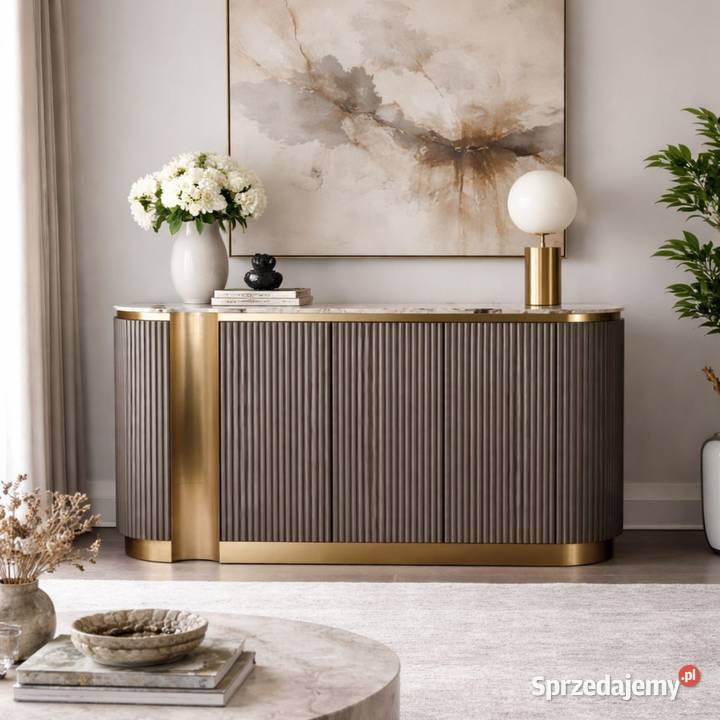 Komoda złota Nutris Glamour Premium 158x40x88 małopolskie