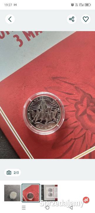 Moneta Rocznica konstytucji 3 mają Numizmatyka Bolesławiec sprzedam