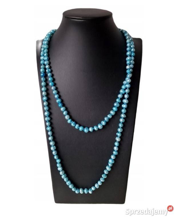 PERŁY NATURALNE SMOCZE NASZYJNIK DŁUGI SZNUR Korale Częstochowa