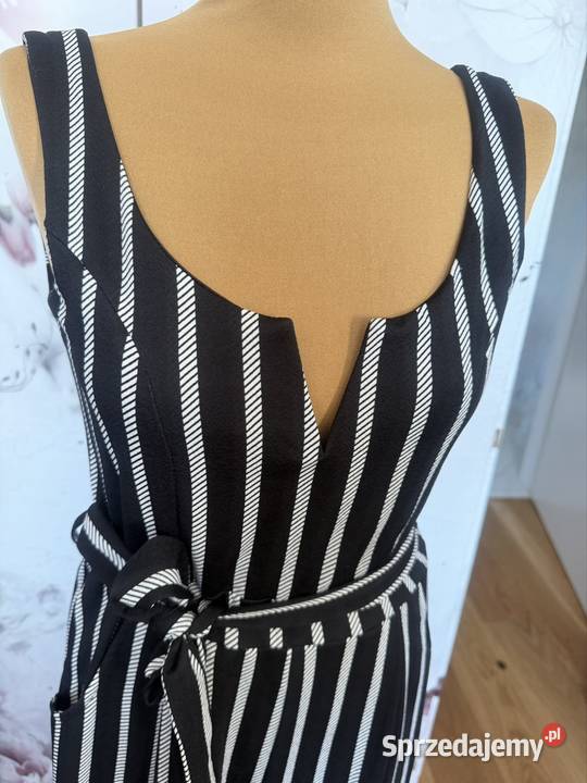 Kombinezon w paski biały