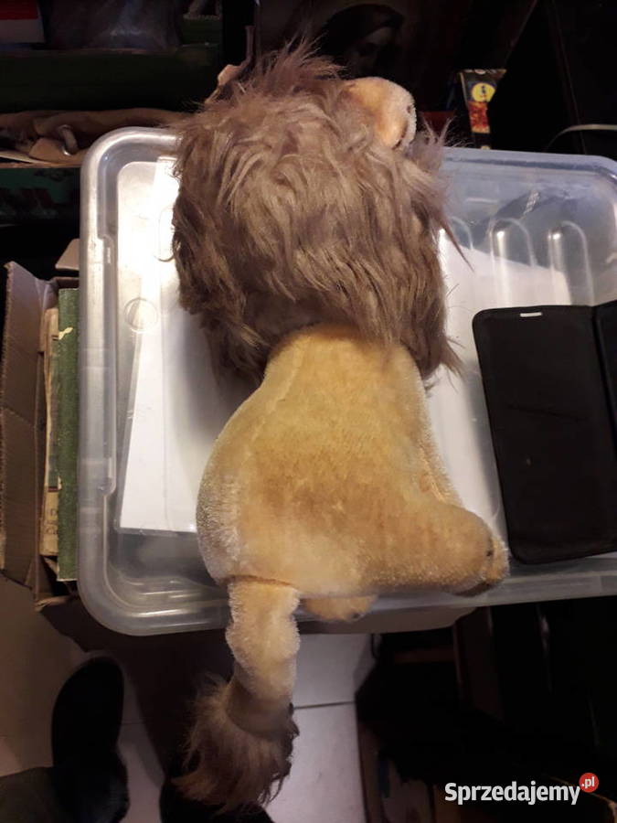 Zabytkowa figurka maskotka lew Warszawa