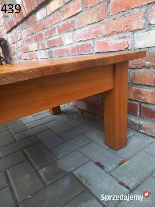 Stolik kawowy z szufladą drewniany kwadratowy 80cm Gawroniec