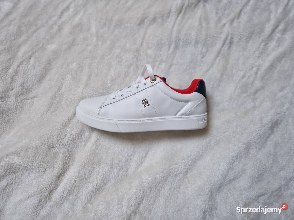 Nowe białe buty sportowe Sneakersy damskie Tommy skóra Bibice