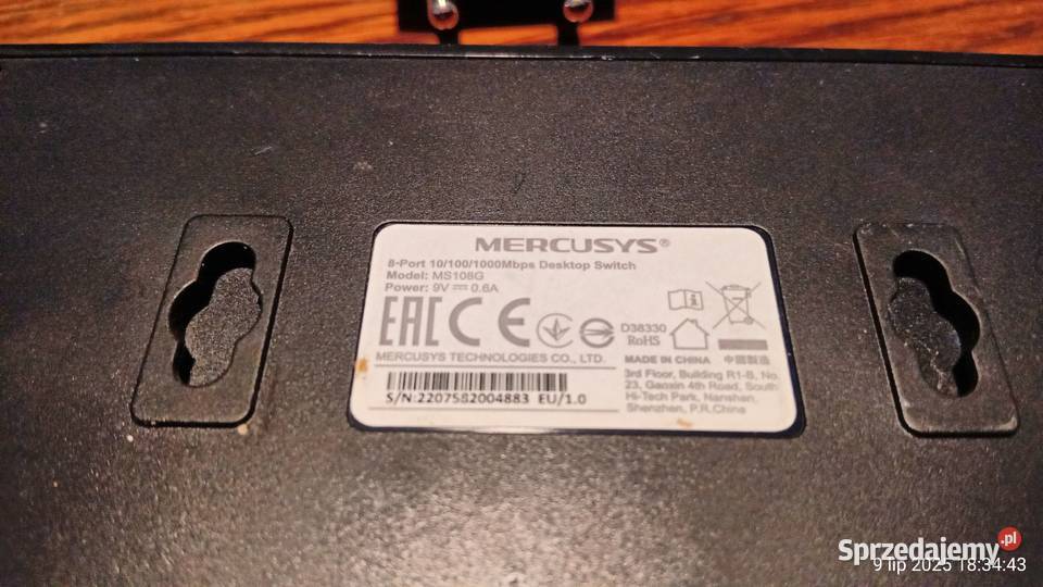 Switch Mercusys 5p MS108G 8x101001000Mbit małopolskie Żabno