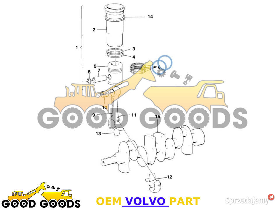 VOLVO PIERŚCIENIE TŁOKOWE STD D42 D42A TD45 Władysławów
