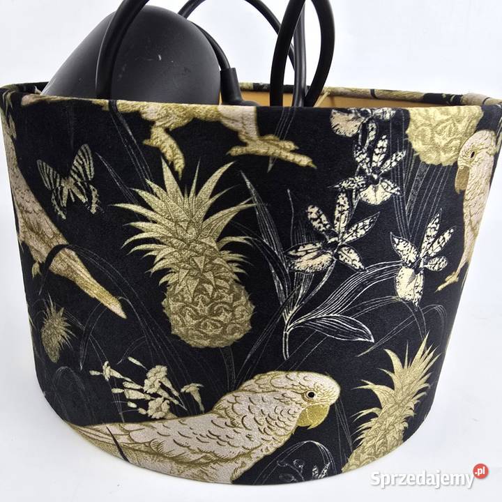 Glamour abażur cylinder ciemno zielony welur Bronisze