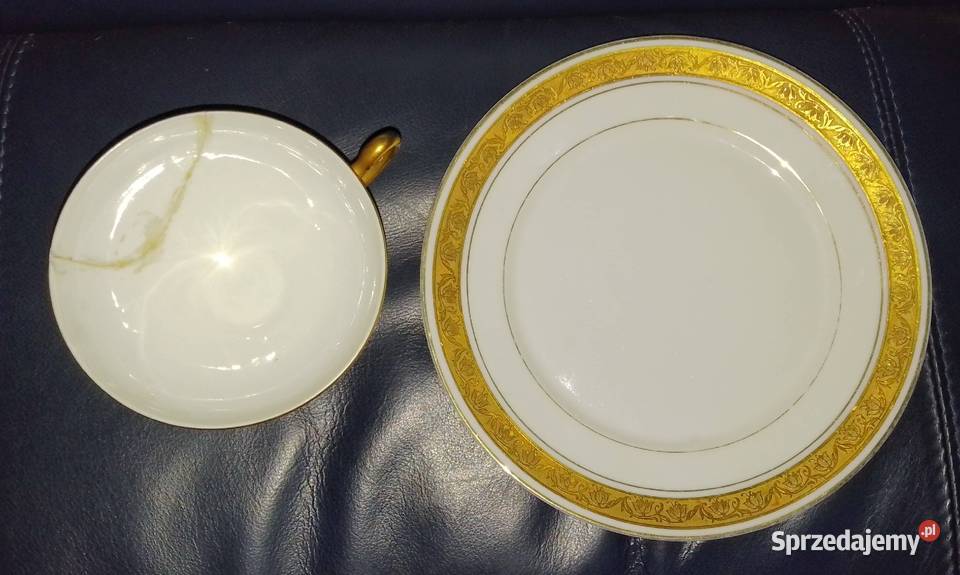 Filiżanka i talerzyk Giesche Porcelana i szkło kujawsko-pomorskie Nakło nad Notecią