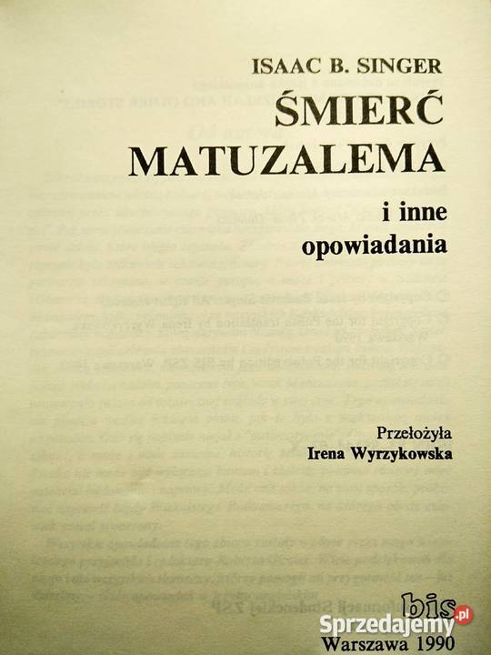Śmierć Matuzalema Singer książki Bródno Warszawa