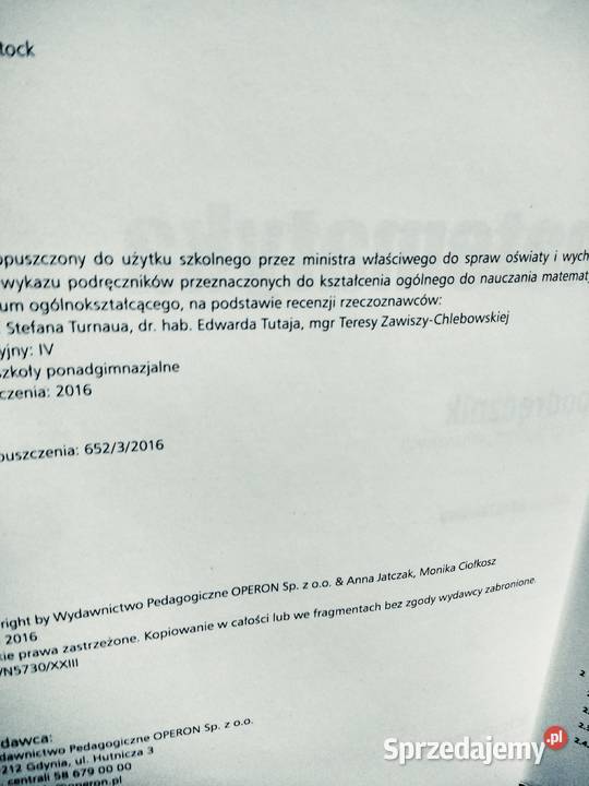 Matematyka 3 podręcznik odkrywamy operon Warszawa sprzedam