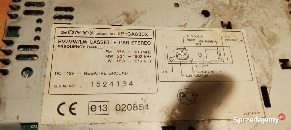 Radio Sony Xrca630x Sony Augustów