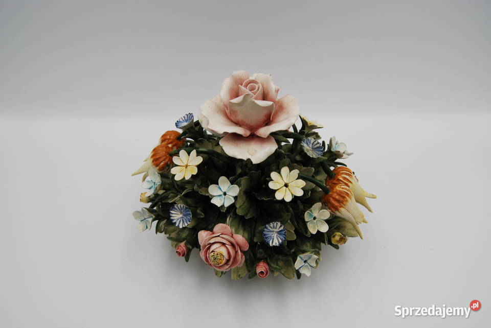 Ceramiczny bukiet kwiatów Capodimonte Poznań sprzedam