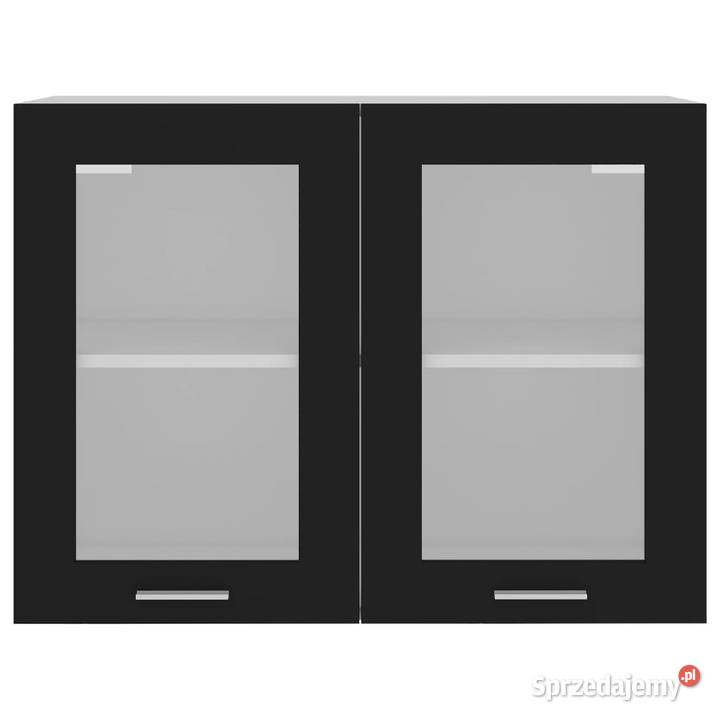 Szafka wisząca z szybą czarna 80x31x60 WM802530 Warszawa