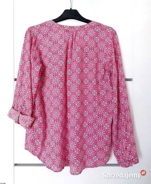 Bluzka L 40 TU różowa kwiaty wiskozowa biały Warszawa